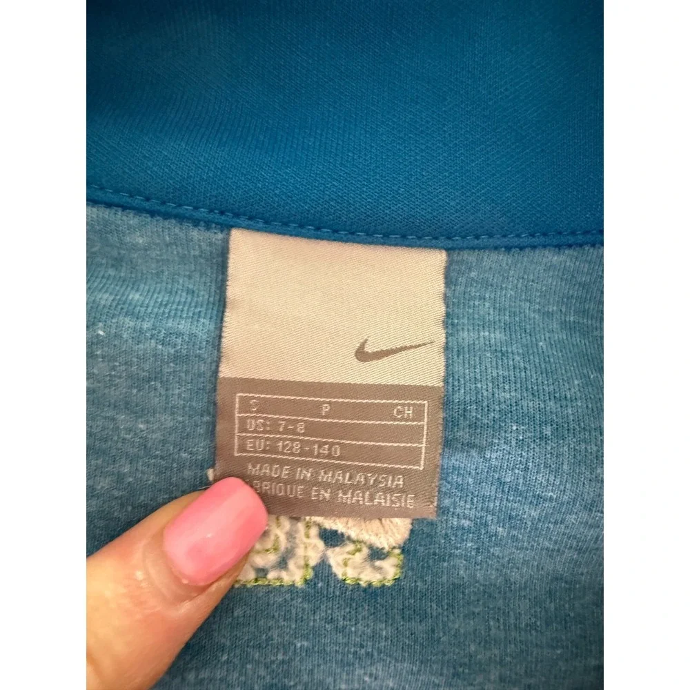 Nike Kids Blue Navy Colorblock Full Zip Track Jacket Size Small 7-8